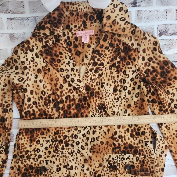 Bandolino Animal Print Trench Coat Size 6 - Picture 4 of 6